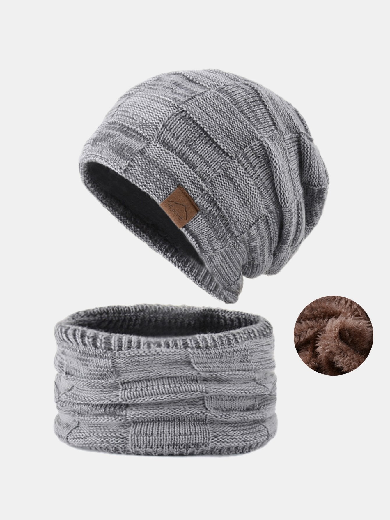 Wärmer Beanie-Mütze, Halstuch, Gesichtsschal-Set