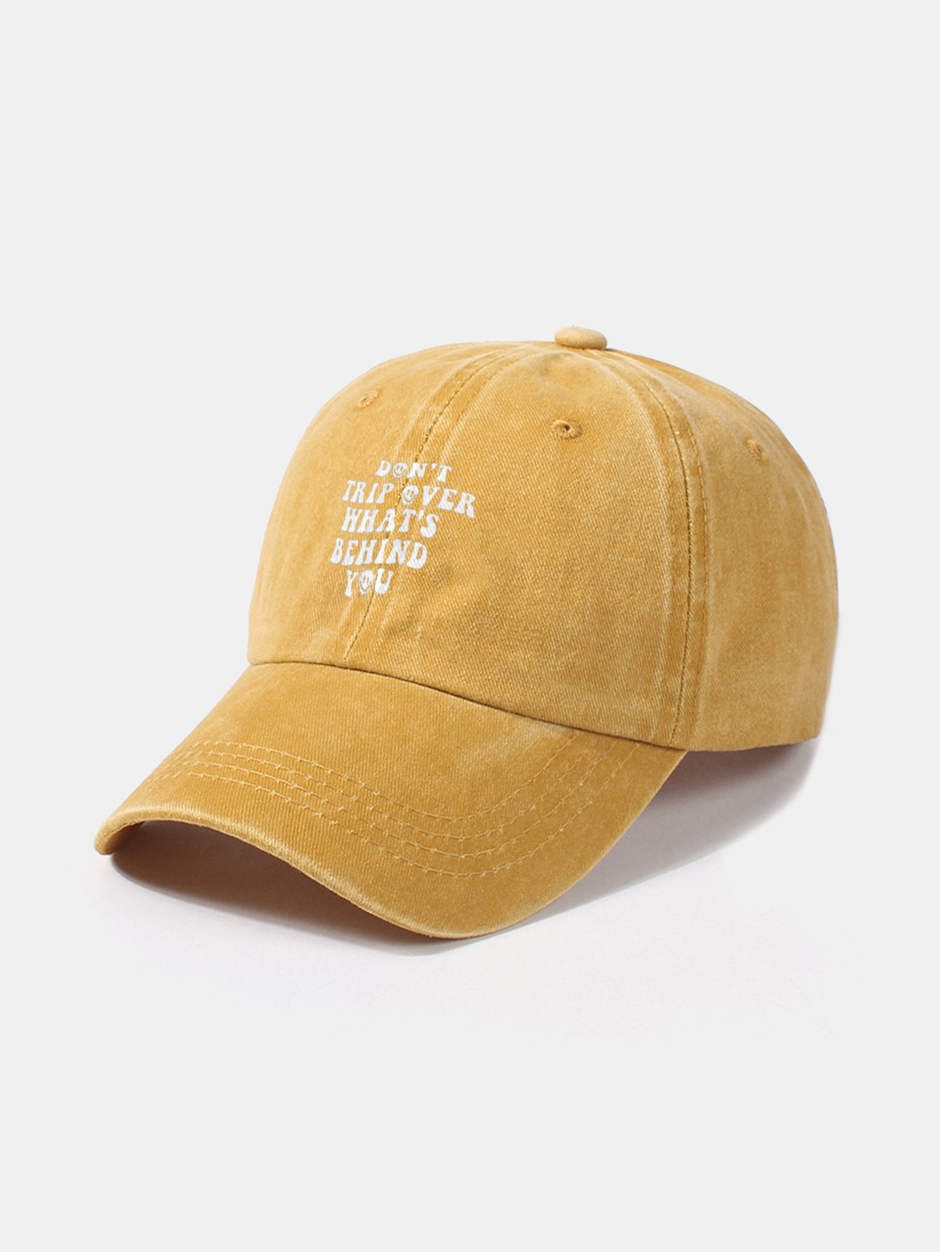 Baseballkappe aus gewaschener Baumwolle im Retro-Stil mit personalisiertem Slogan