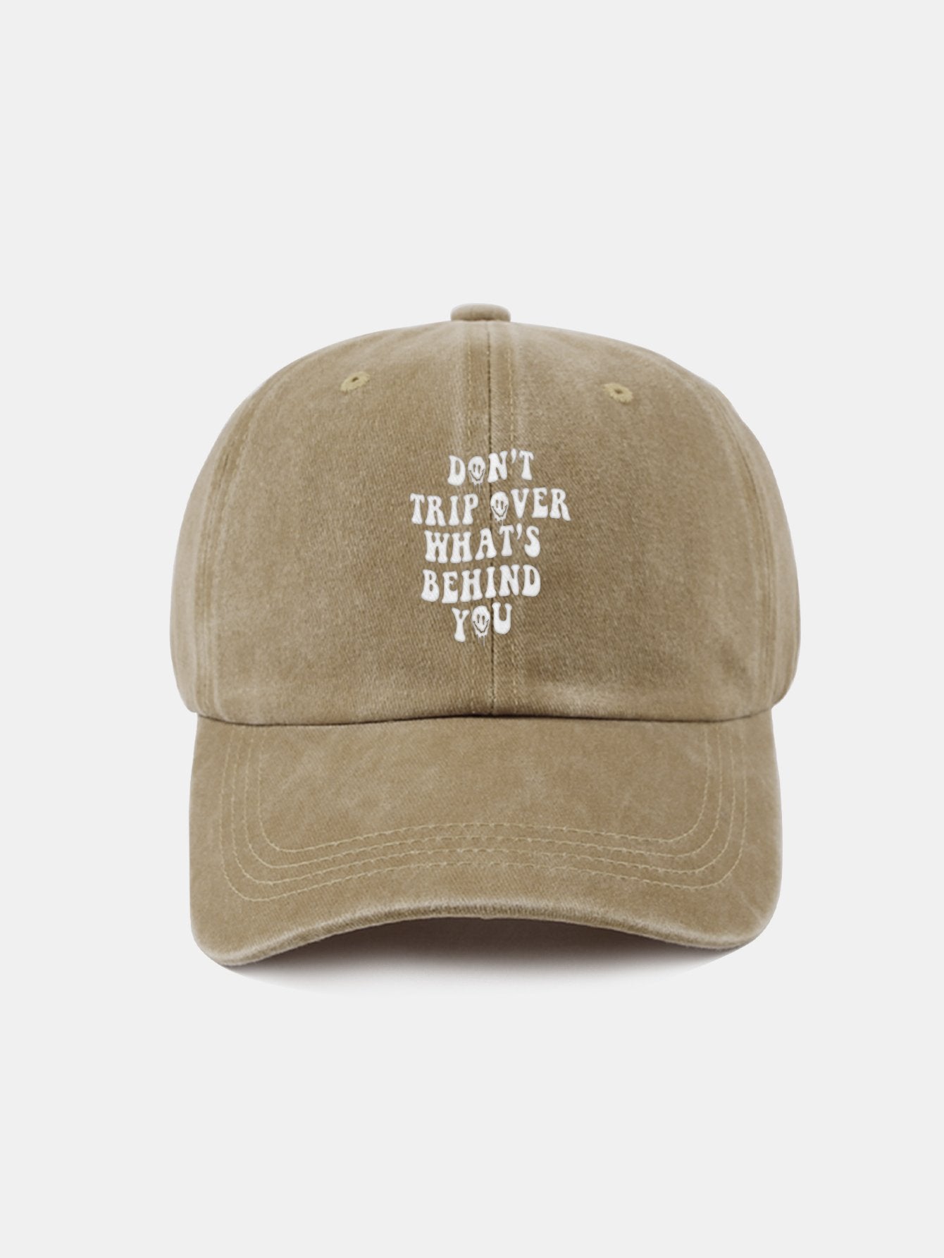 Baseballkappe aus gewaschener Baumwolle im Retro-Stil mit personalisiertem Slogan