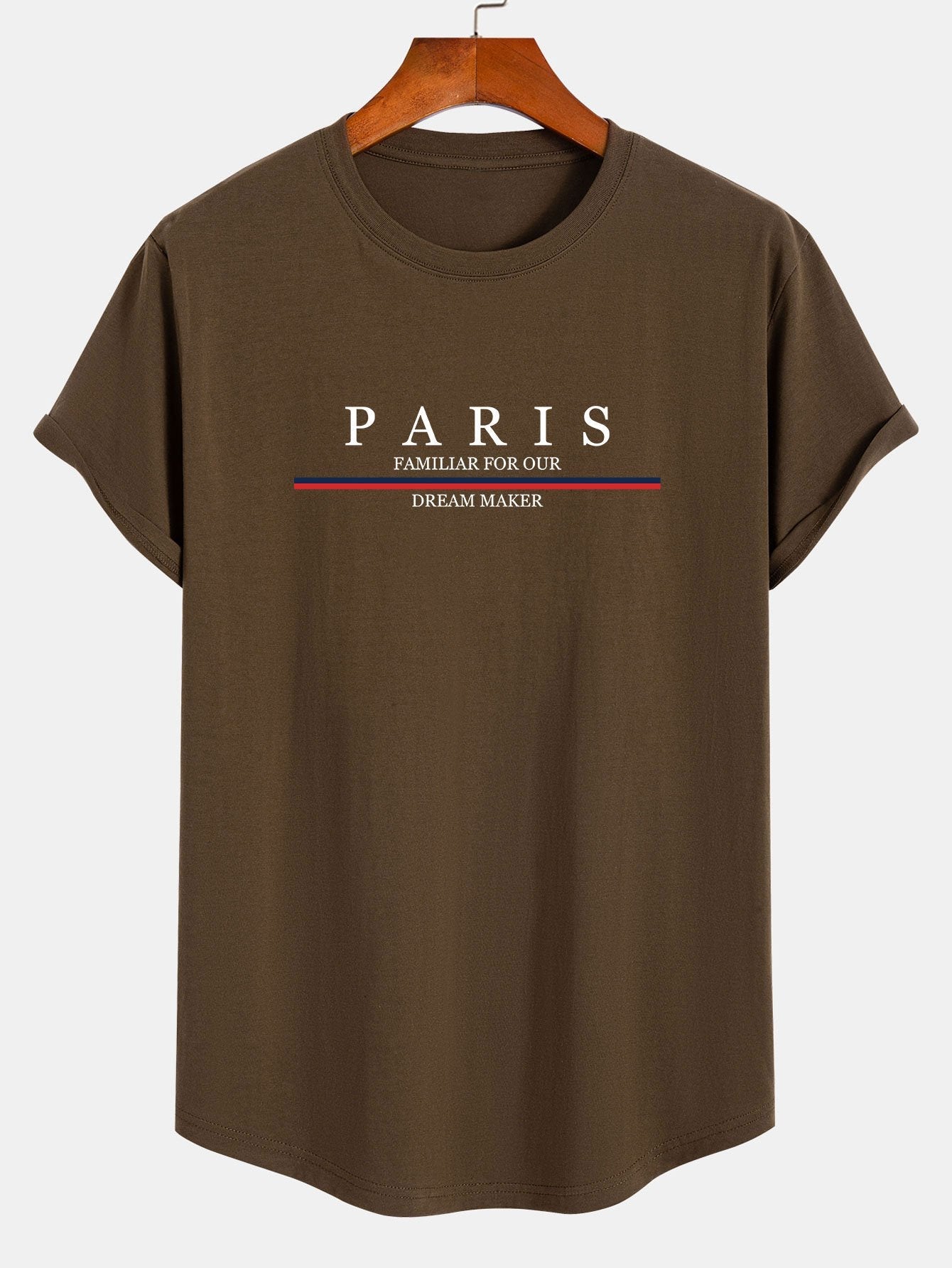 Arc Home T-Shirt aus Baumwolle mit Streifen und Paris-Slogan-Print