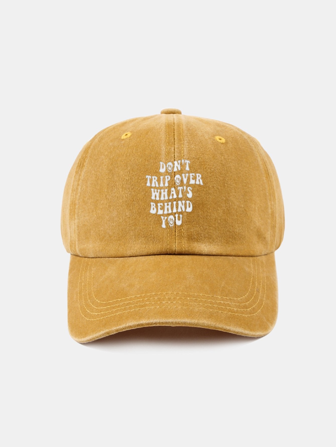 Baseballkappe aus gewaschener Baumwolle im Retro-Stil mit personalisiertem Slogan