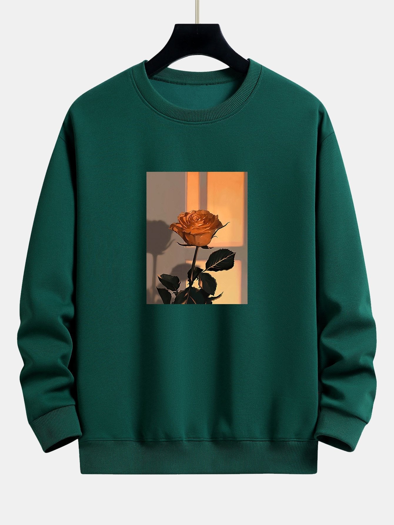 Relaxed Fit Sweatshirt mit Sunset Rose-Print