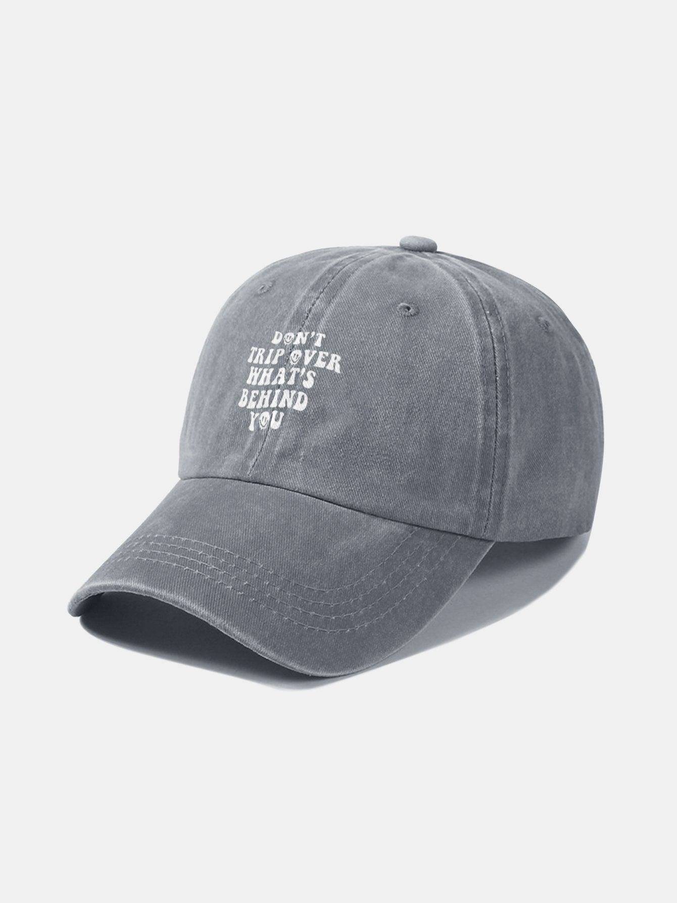 Baseballkappe aus gewaschener Baumwolle im Retro-Stil mit personalisiertem Slogan