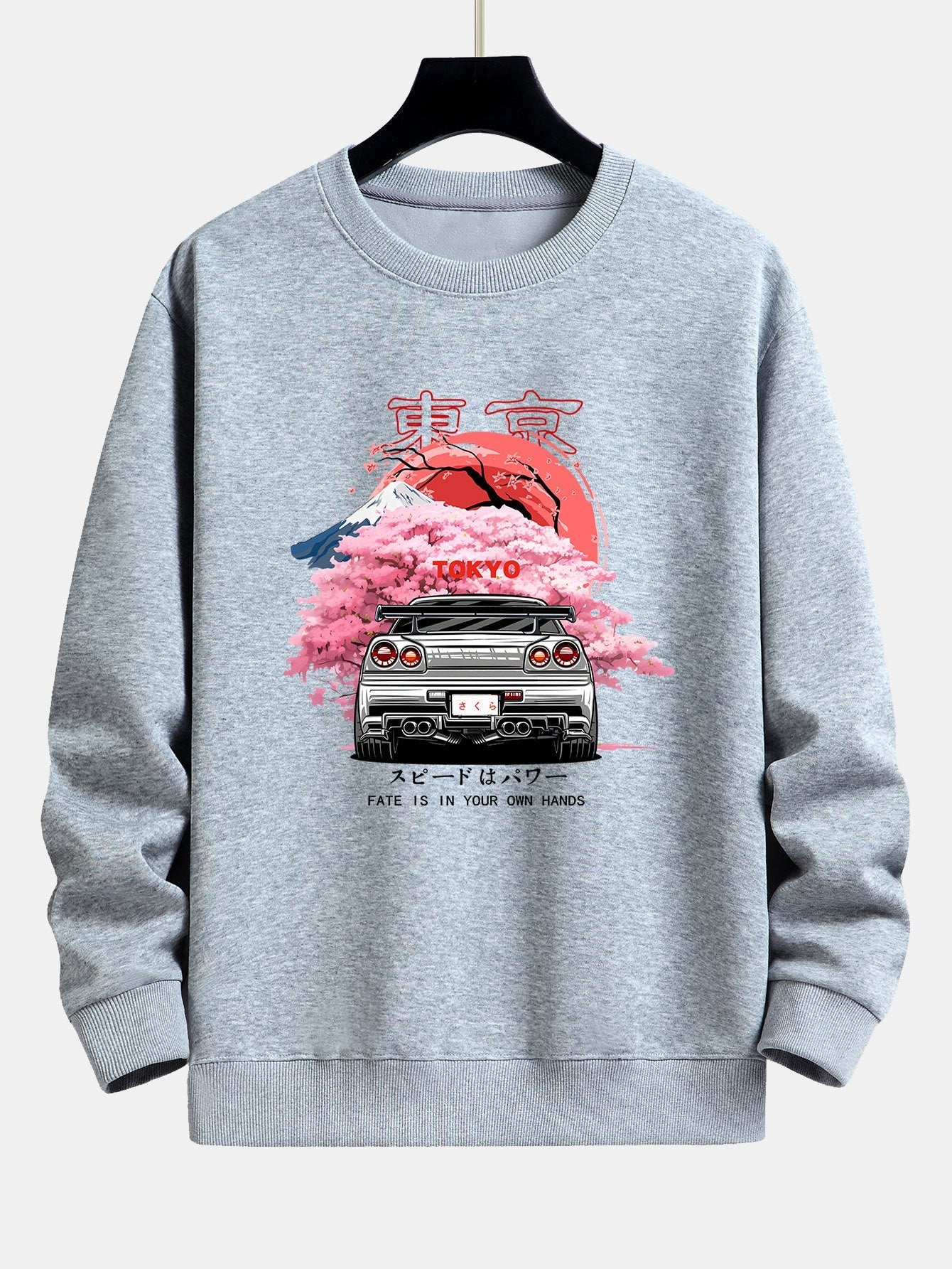 Relaxed Fit Sweatshirt mit Tokyo Sakura Auto-Print