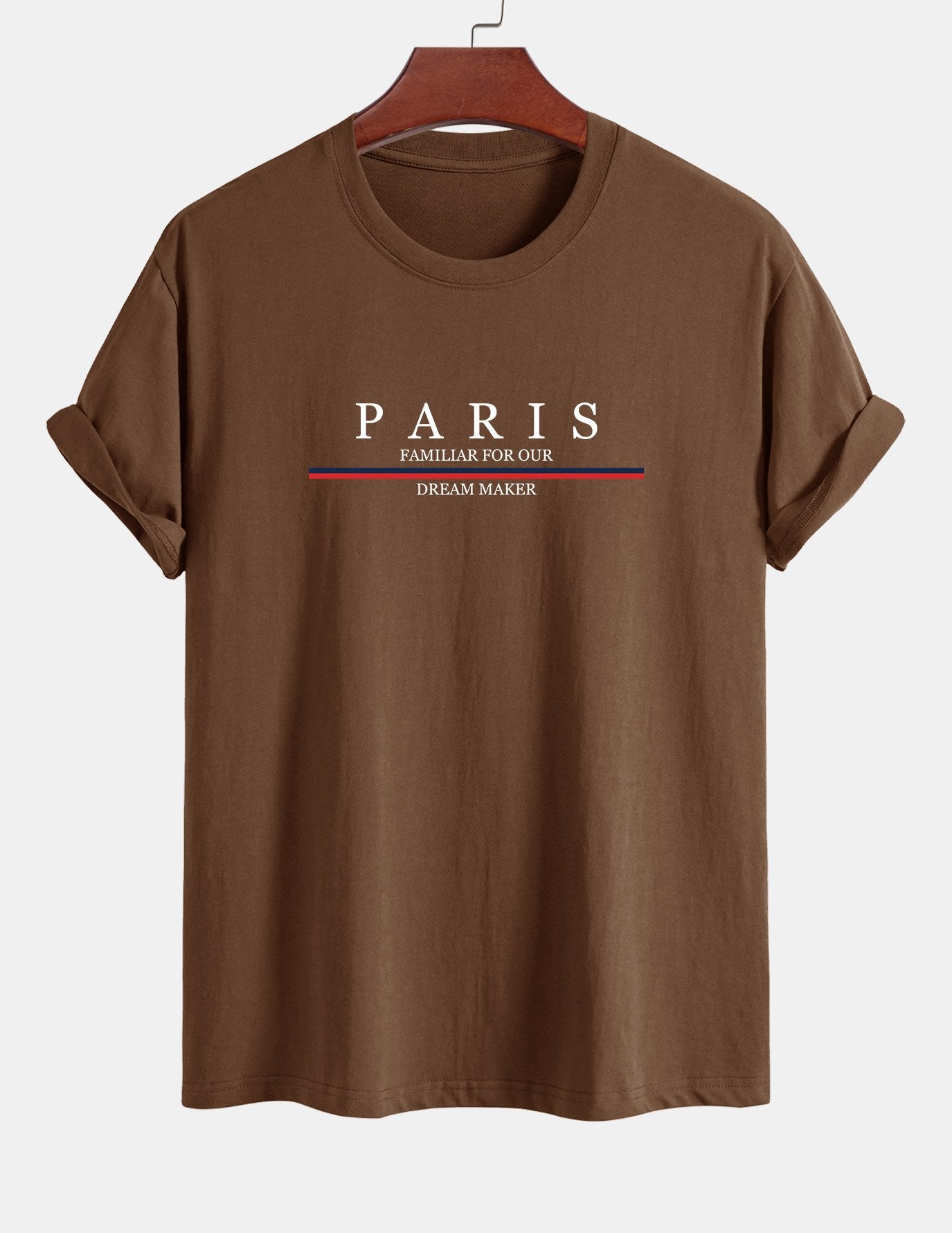 Regular Fit Baumwoll-T-Shirt mit Streifen und Paris-Slogan-Print
