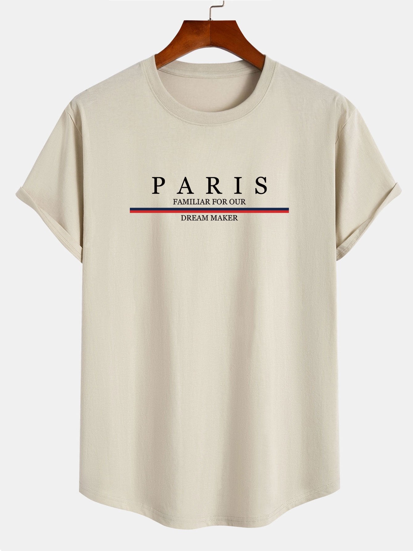 Arc Home T-Shirt aus Baumwolle mit Streifen und Paris-Slogan-Print