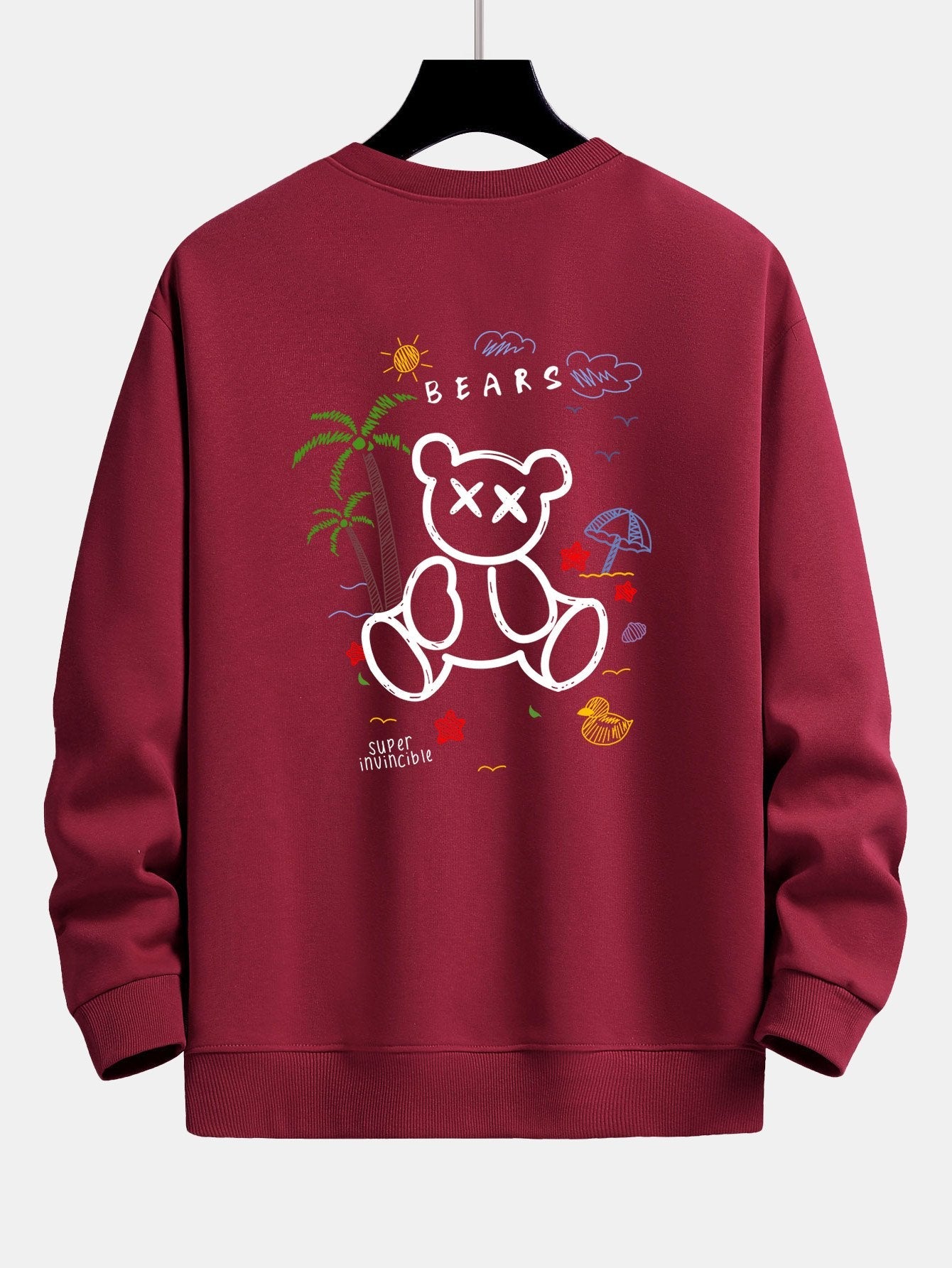Relaxed Fit Sweatshirt mit Bären-Urlaubs-Print
