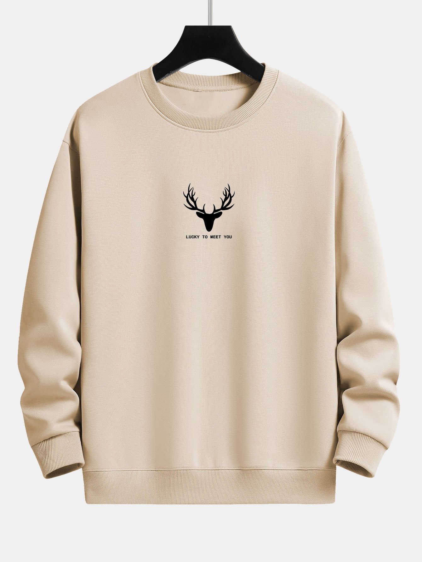 Relaxed Fit Sweatshirt mit Hirschkopf-Silhouette-Print