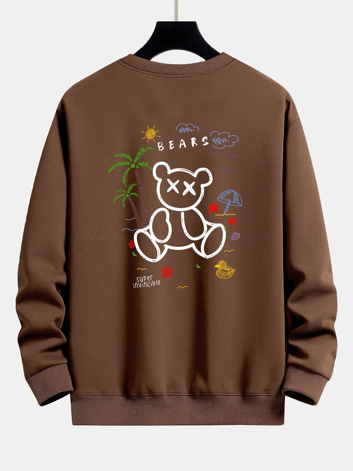 Relaxed Fit Sweatshirt mit Bären-Urlaubs-Print
