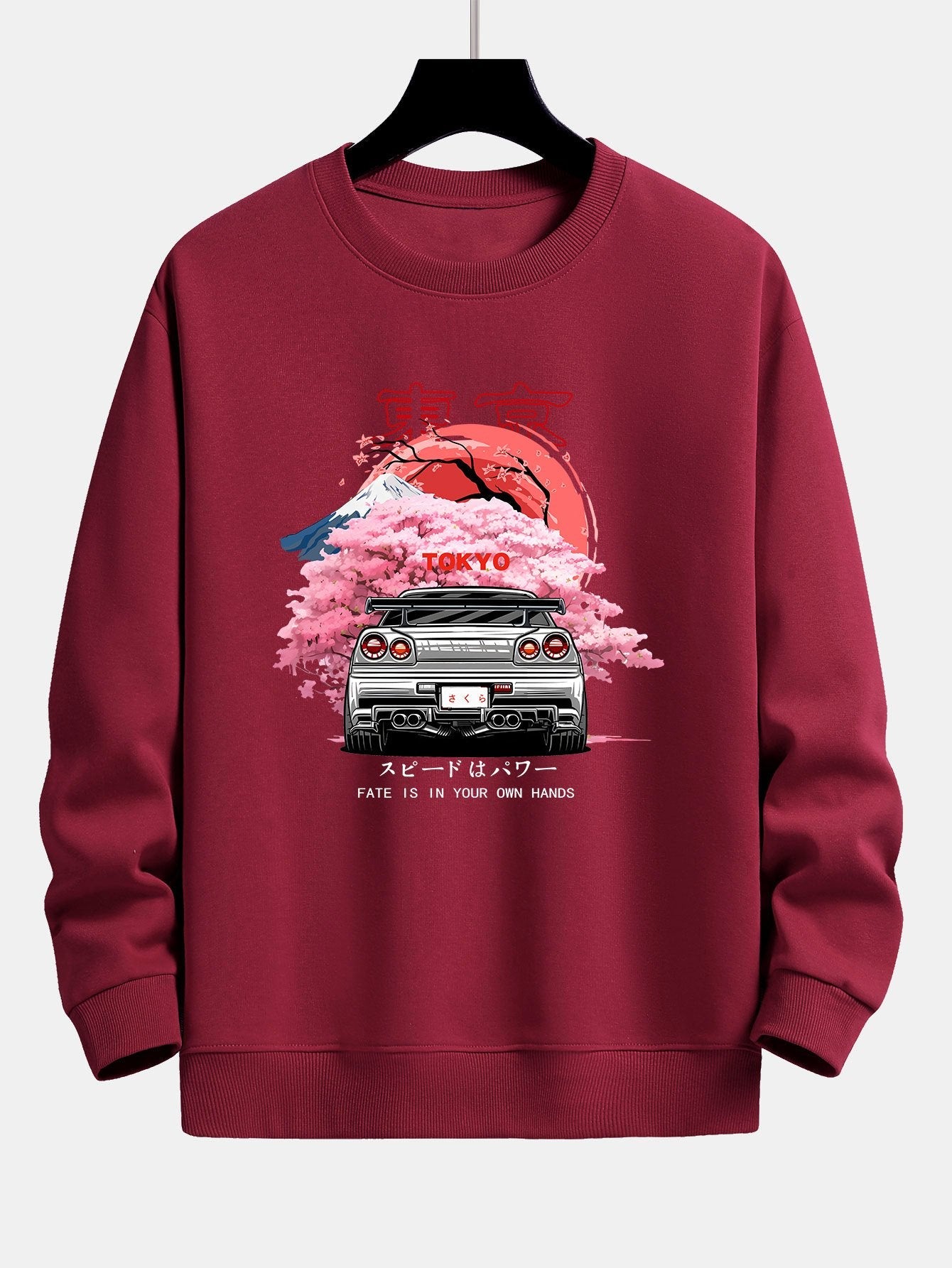 Relaxed Fit Sweatshirt mit Tokyo Sakura Auto-Print