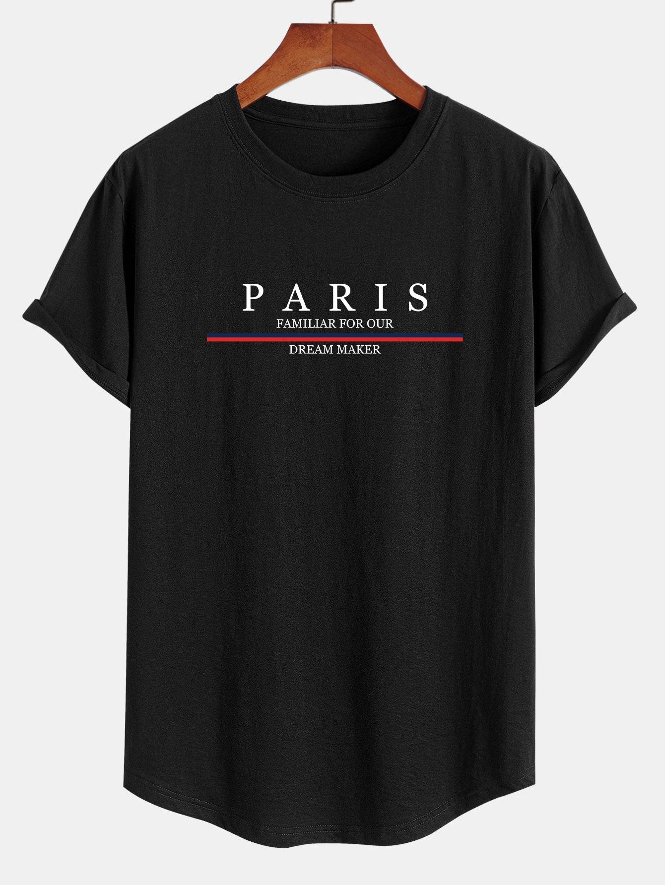Arc Home T-Shirt aus Baumwolle mit Streifen und Paris-Slogan-Print