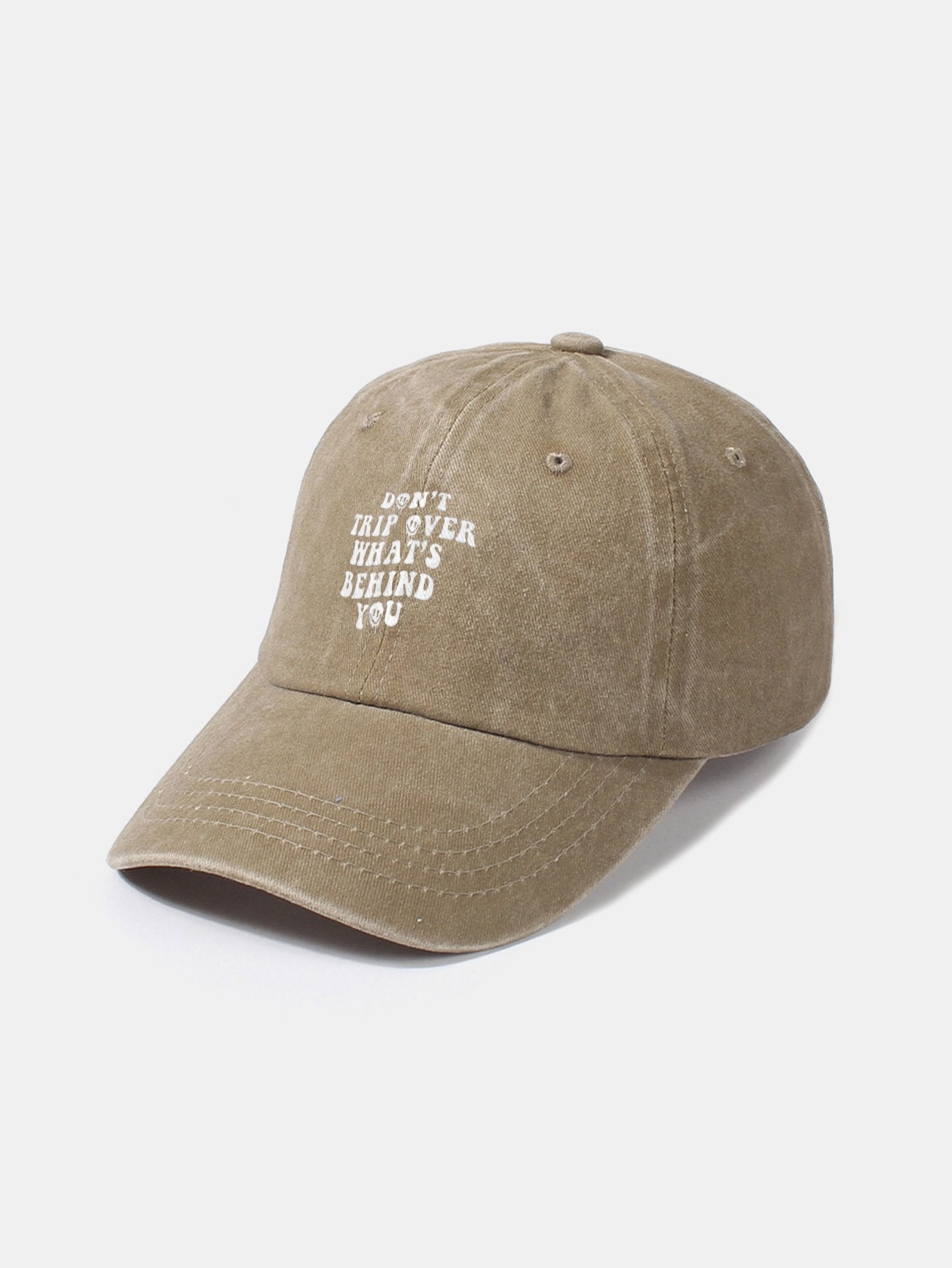 Baseballkappe aus gewaschener Baumwolle im Retro-Stil mit personalisiertem Slogan
