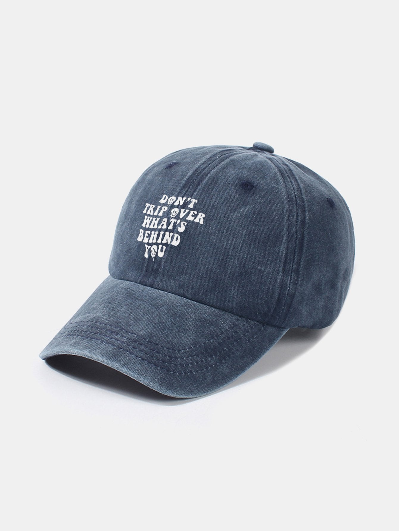 Baseballkappe aus gewaschener Baumwolle im Retro-Stil mit personalisiertem Slogan