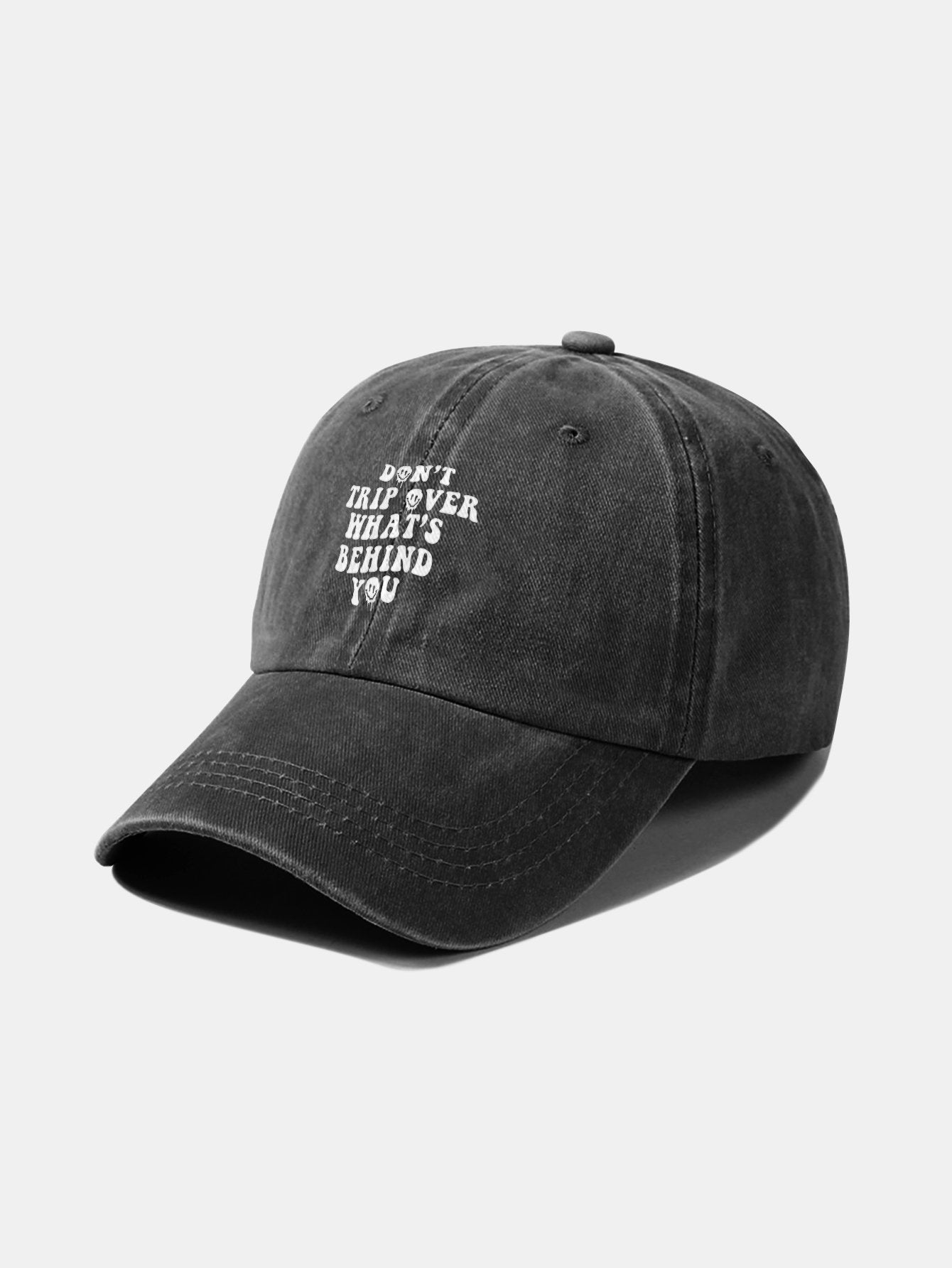 Baseballkappe aus gewaschener Baumwolle im Retro-Stil mit personalisiertem Slogan