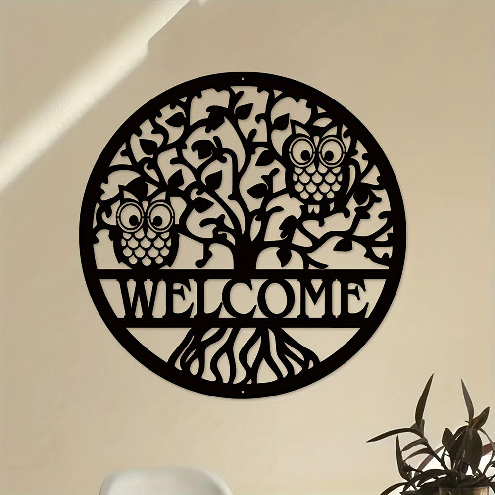 Tree Of Life Owl Metal Wall Art Decoration