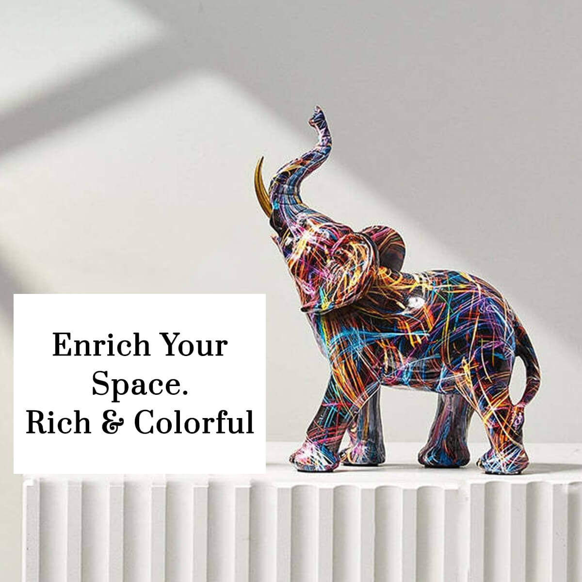 Creative Graffiti Elephant Figurine