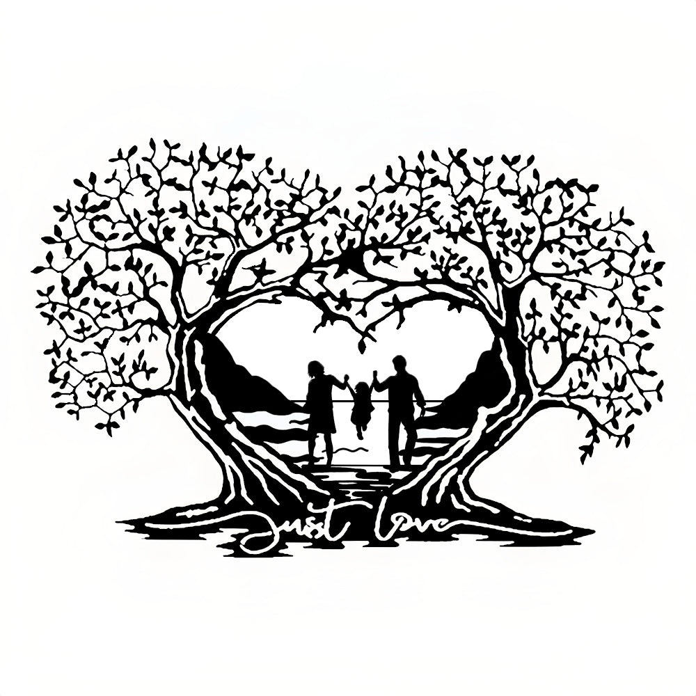 Family Tree Love Tree Heart Shaped Tree Of Life Metal Wall Art