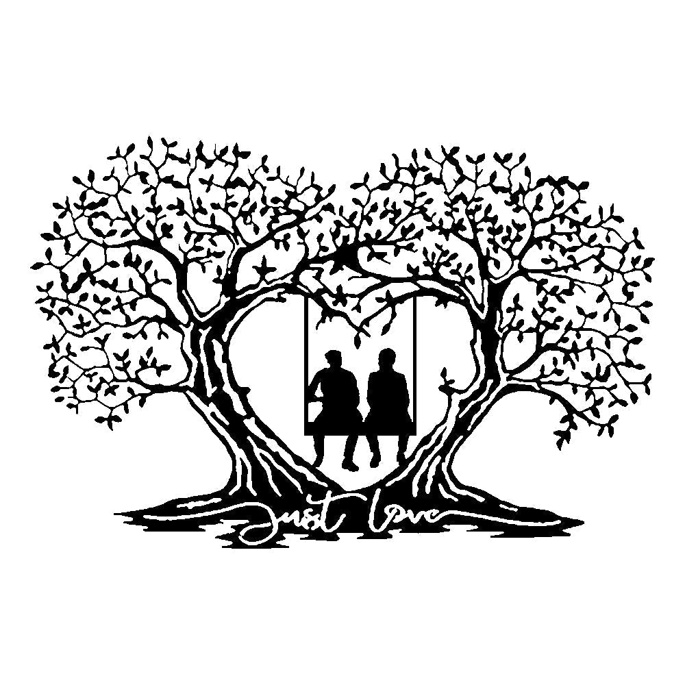 Family Tree Love Tree Heart Shaped Tree Of Life Metal Wall Art