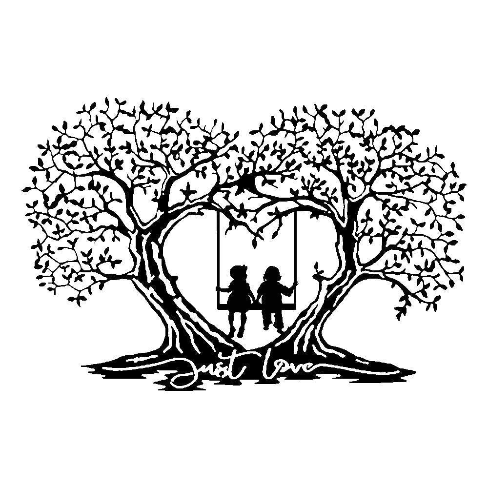 Family Tree Love Tree Heart Shaped Tree Of Life Metal Wall Art