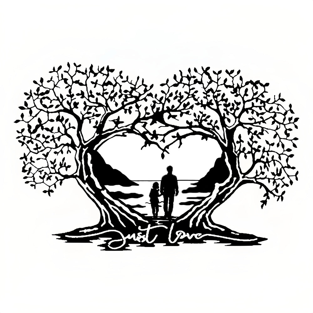 Family Tree Love Tree Heart Shaped Tree Of Life Metal Wall Art