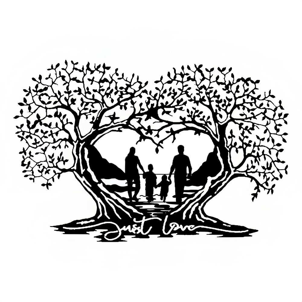Family Tree Love Tree Heart Shaped Tree Of Life Metal Wall Art