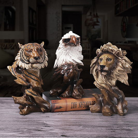 Vintage Art Wild Animal Statue Home Decor