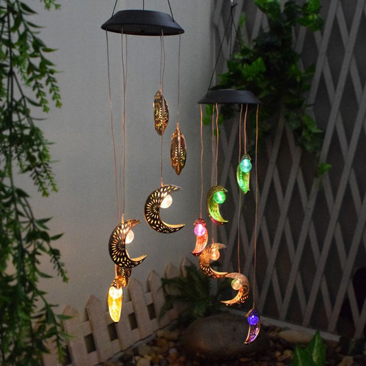 Solar Garden Light Moon Wind Chime Light
