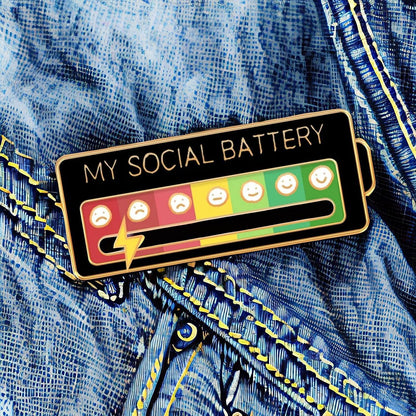 Funny Social Mood Brooch Pin