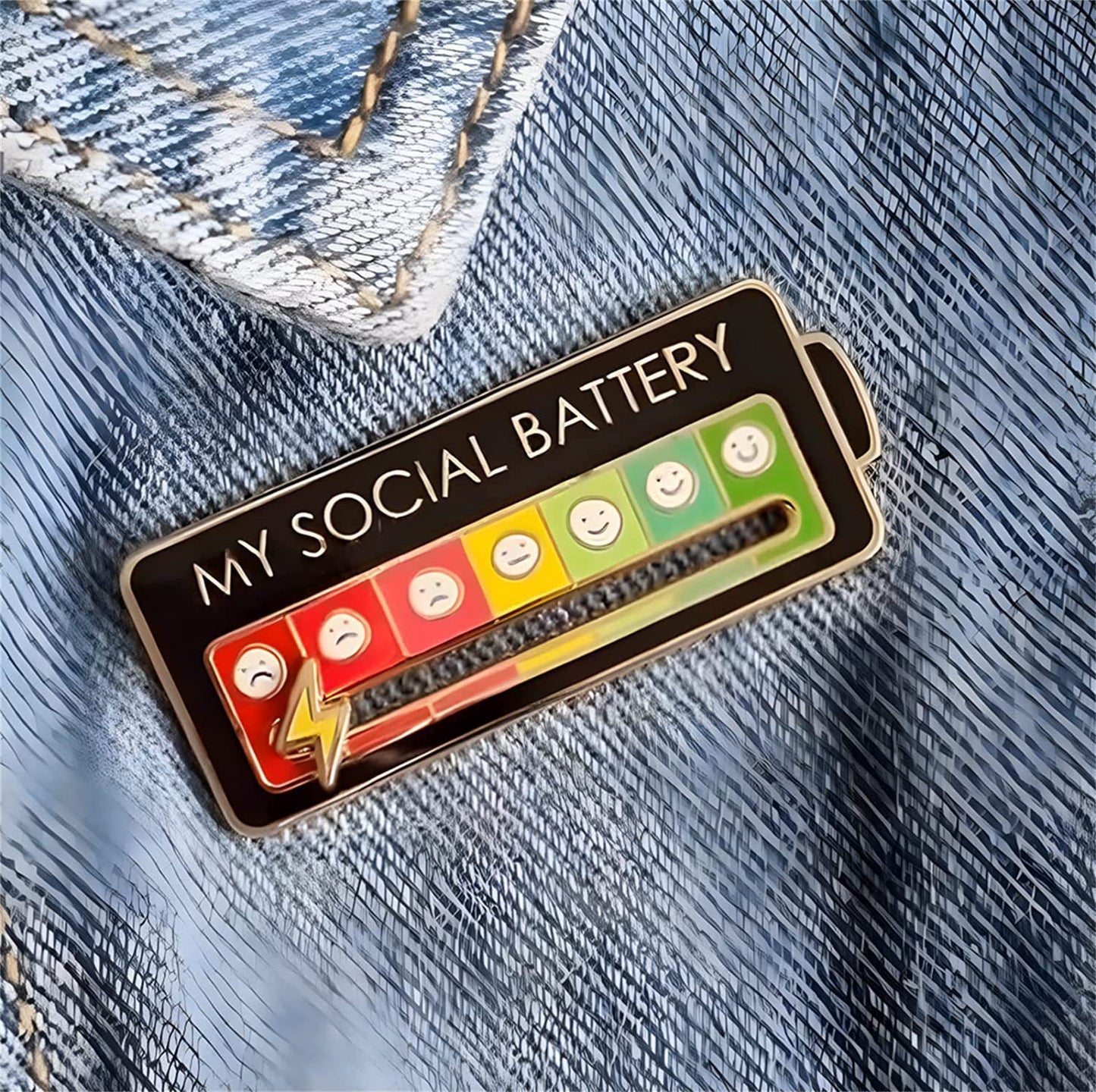 Funny Social Mood Brooch Pin