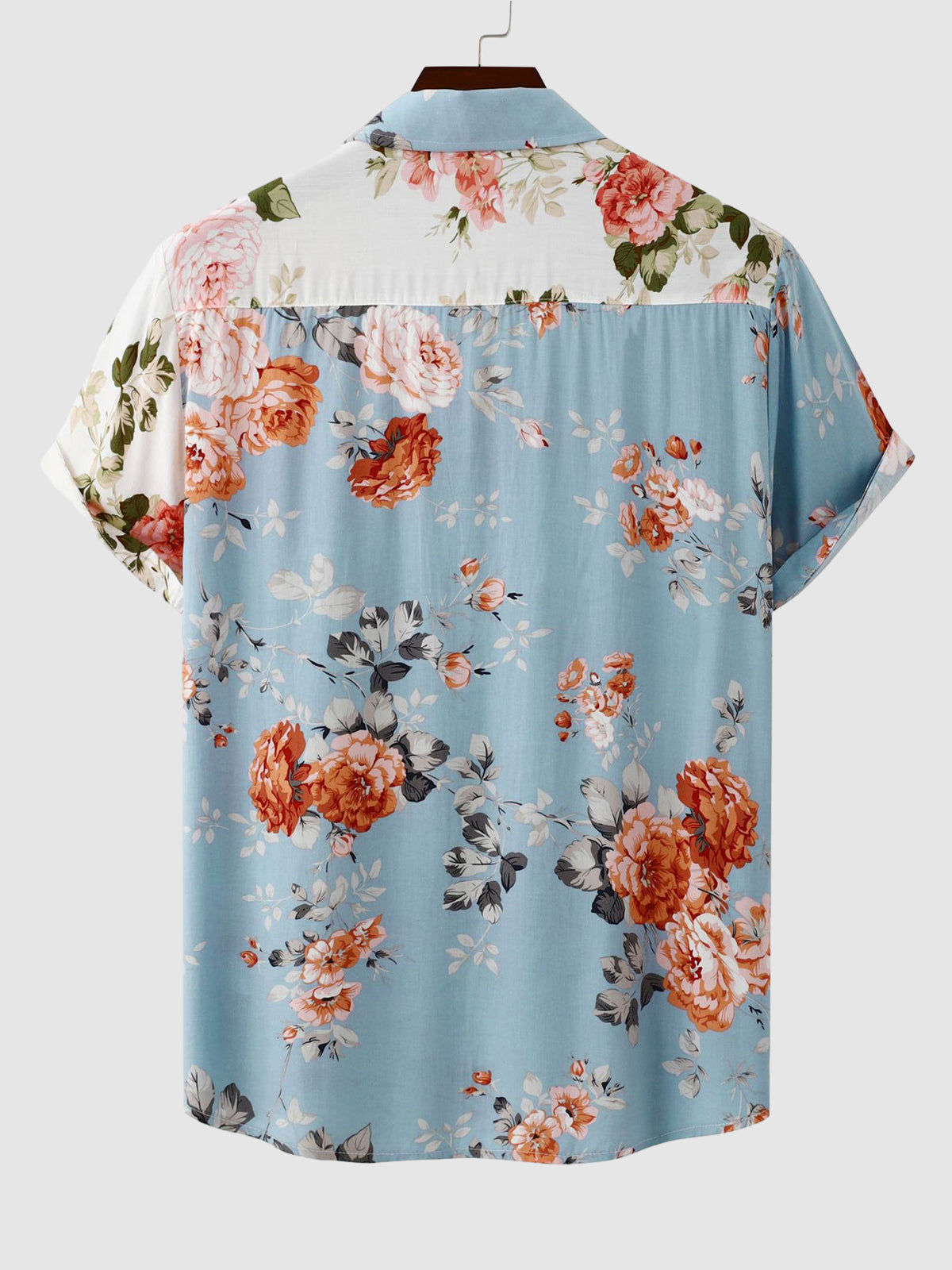 Hawaii-Kurzarmhemd mit Blumen-Patchworkmuster für Herren
