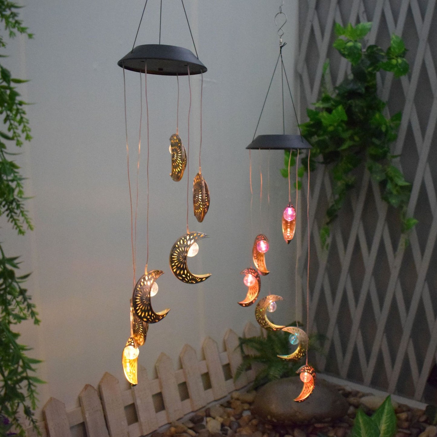 Solar Garden Light Moon Wind Chime Light