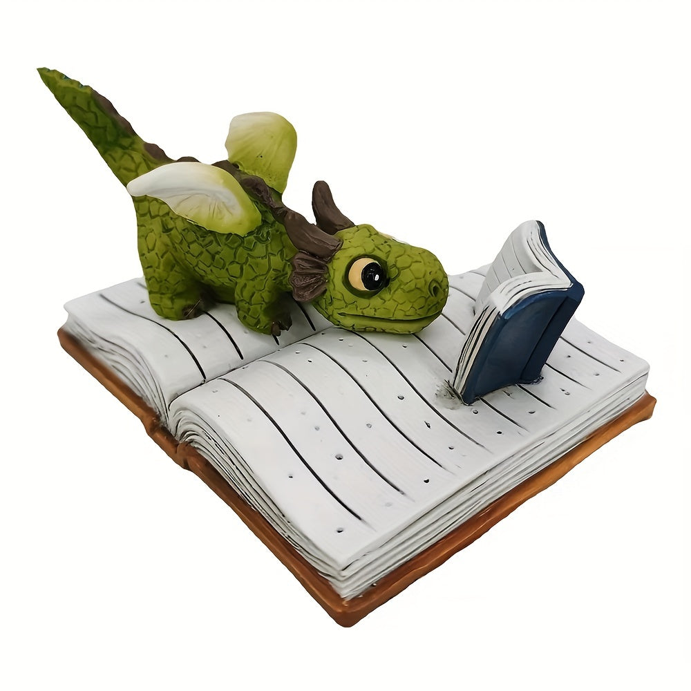 Dragon Reading Figurines Mini Collectible Fantasy Figurines