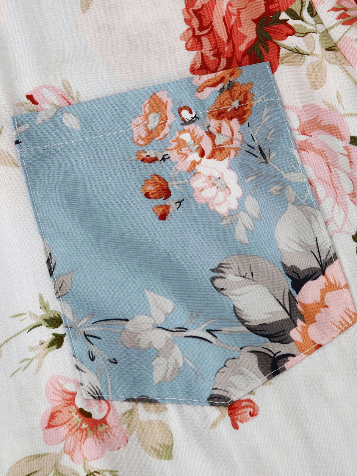 Hawaii-Kurzarmhemd mit Blumen-Patchworkmuster für Herren