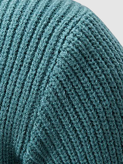 Herrenpullover mit ColorBlock-Stehkragen und Rundhalsausschnitt