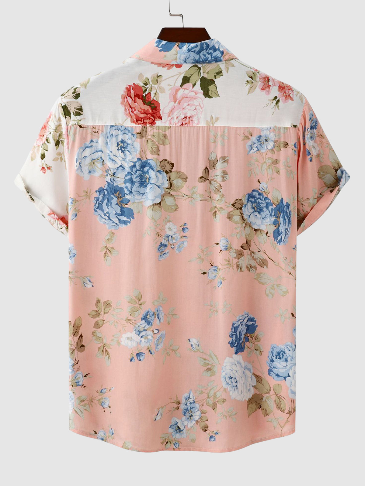 Hawaii-Kurzarmhemd mit Blumen-Patchworkmuster für Herren