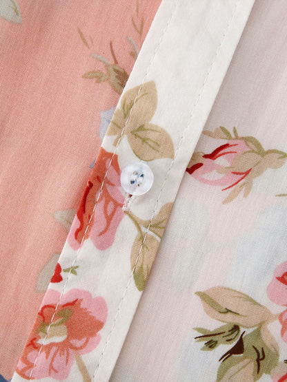 Hawaii-Kurzarmhemd mit Blumen-Patchworkmuster für Herren
