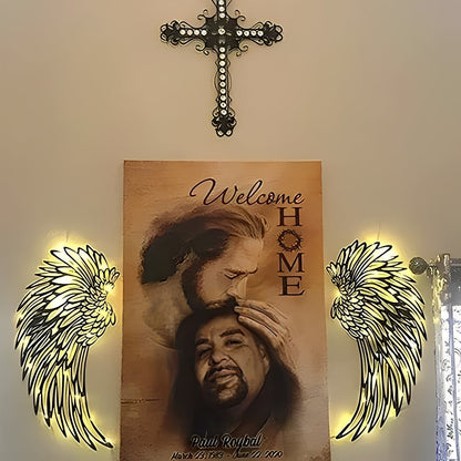 1 Pair Angel Wings Metal Wall Art