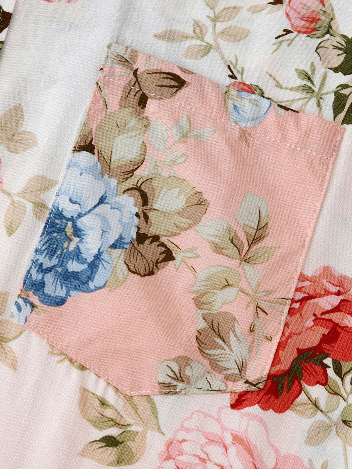 Hawaii-Kurzarmhemd mit Blumen-Patchworkmuster für Herren