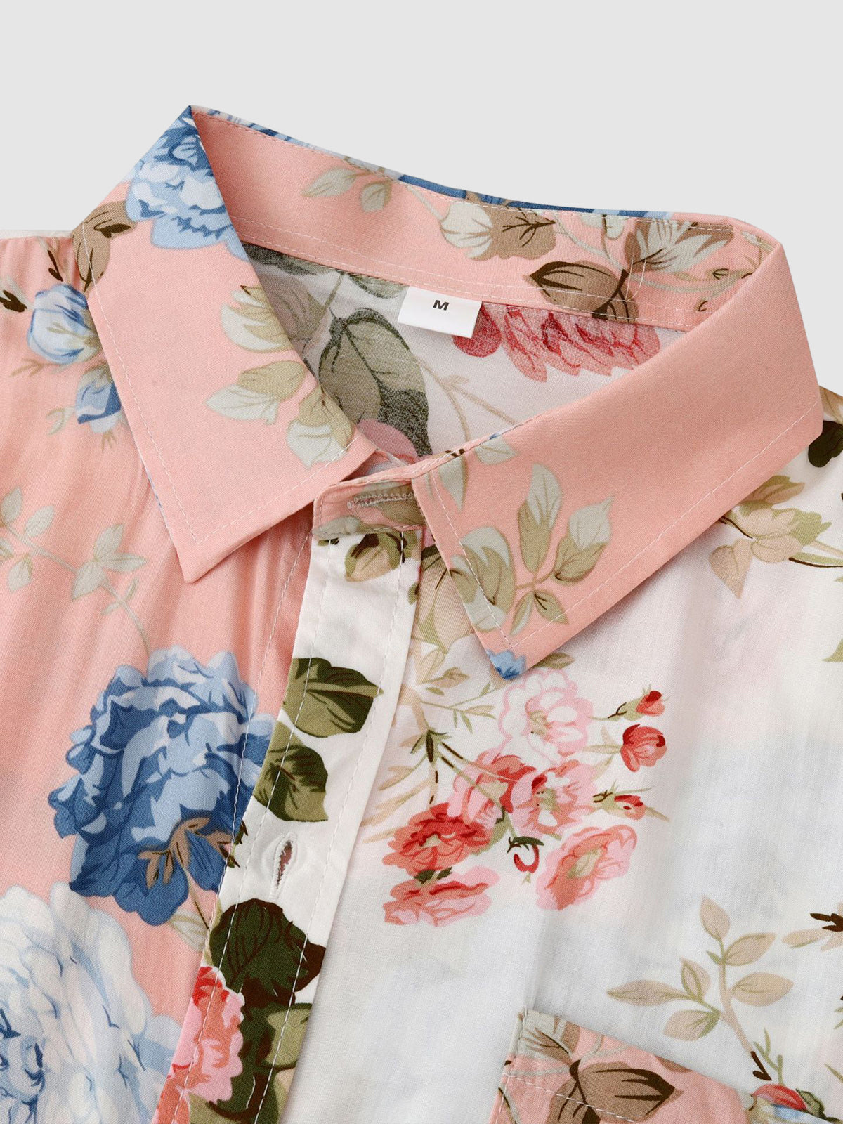 Hawaii-Kurzarmhemd mit Blumen-Patchworkmuster für Herren