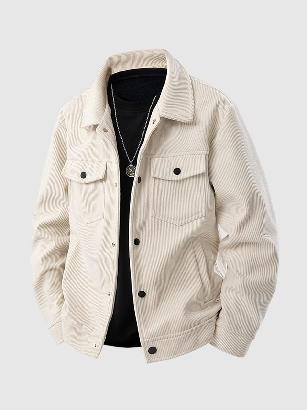 Men's corduroy versatile casual cargo jacket