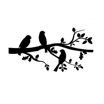 2 Pcs Simple Birds On The Tree Stopping Art Silhouette Decorative Wall Metal