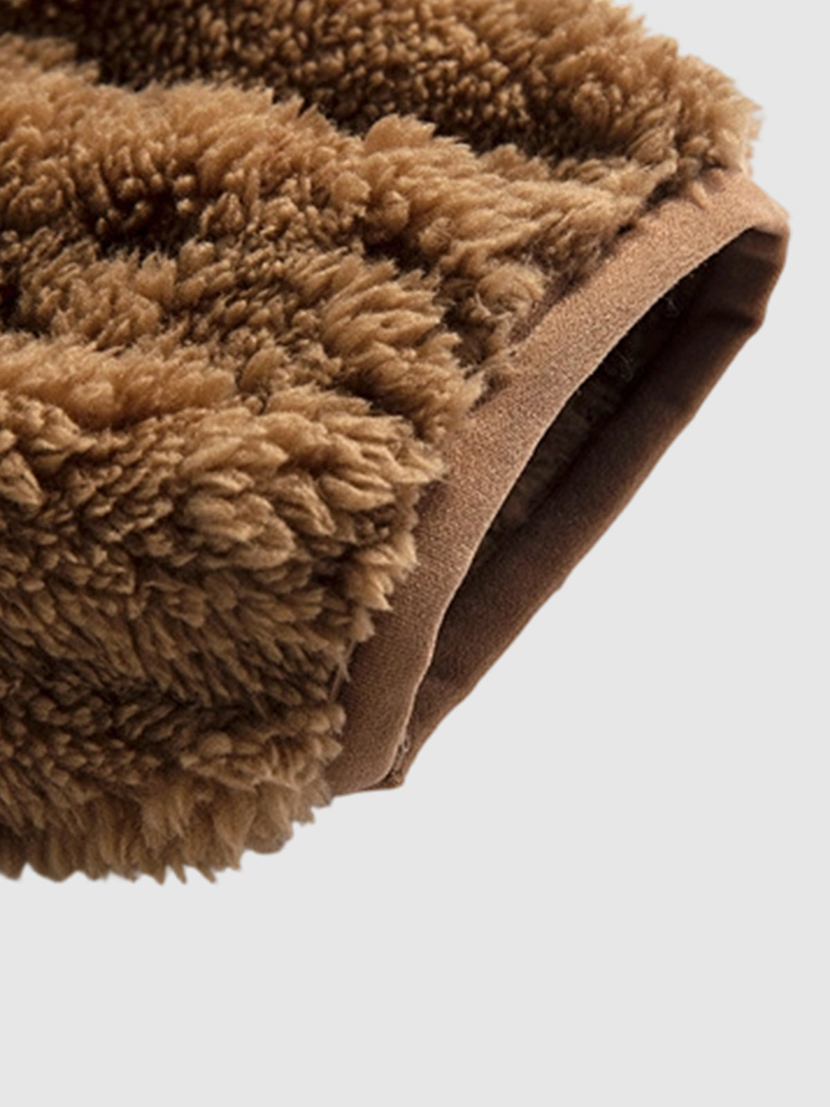 Men's solid color jacquard lambskin warm jacket