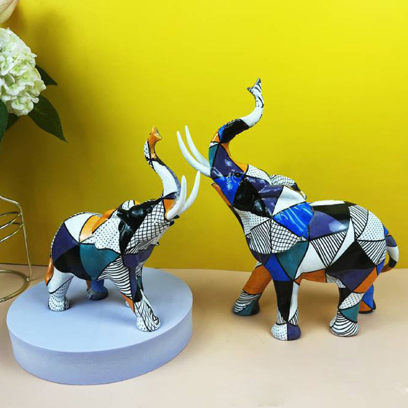 Creative Graffiti Elephant Figurine