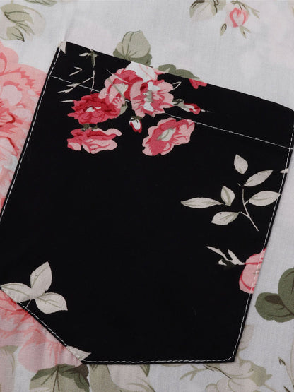 Hawaii-Kurzarmhemd mit Blumen-Patchworkmuster für Herren