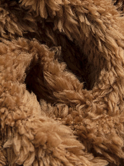 Men's solid color jacquard lambskin warm jacket