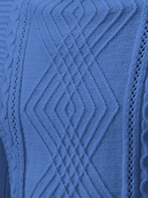 Herrenpullover mit geometrischem Twist und schmalem Stehkragen