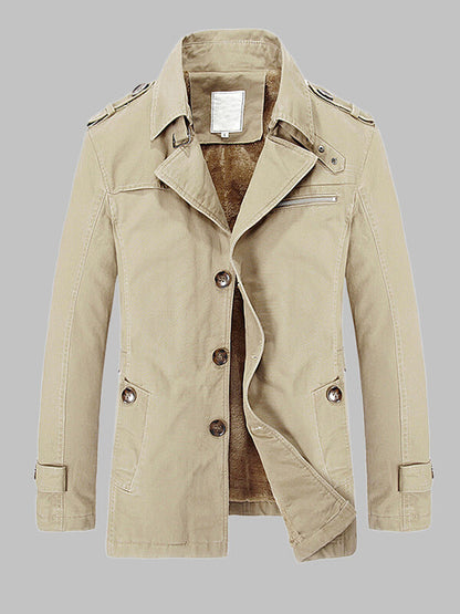 Men's slim fit side pocket casual single breasted jacket