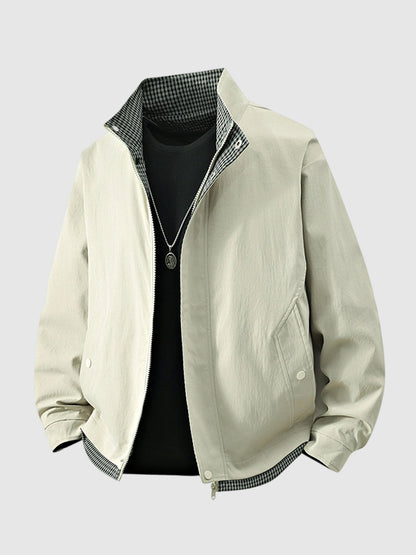 Men's plaid lapel paneled versatile casual  plus-size jacket