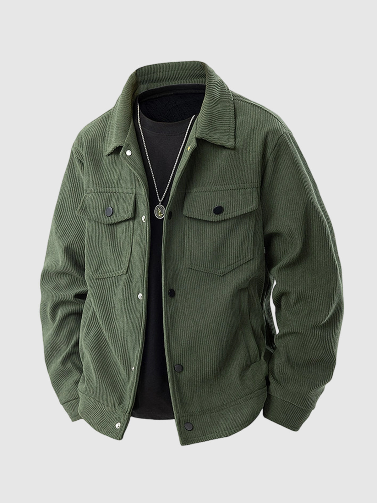 Men's corduroy versatile casual cargo jacket