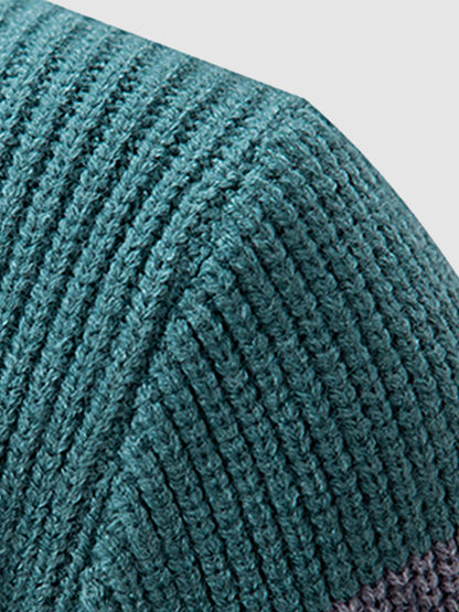 Herrenpullover mit Rundhalsausschnitt und Farbblockdesign